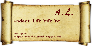 Andert Lóránt névjegykártya